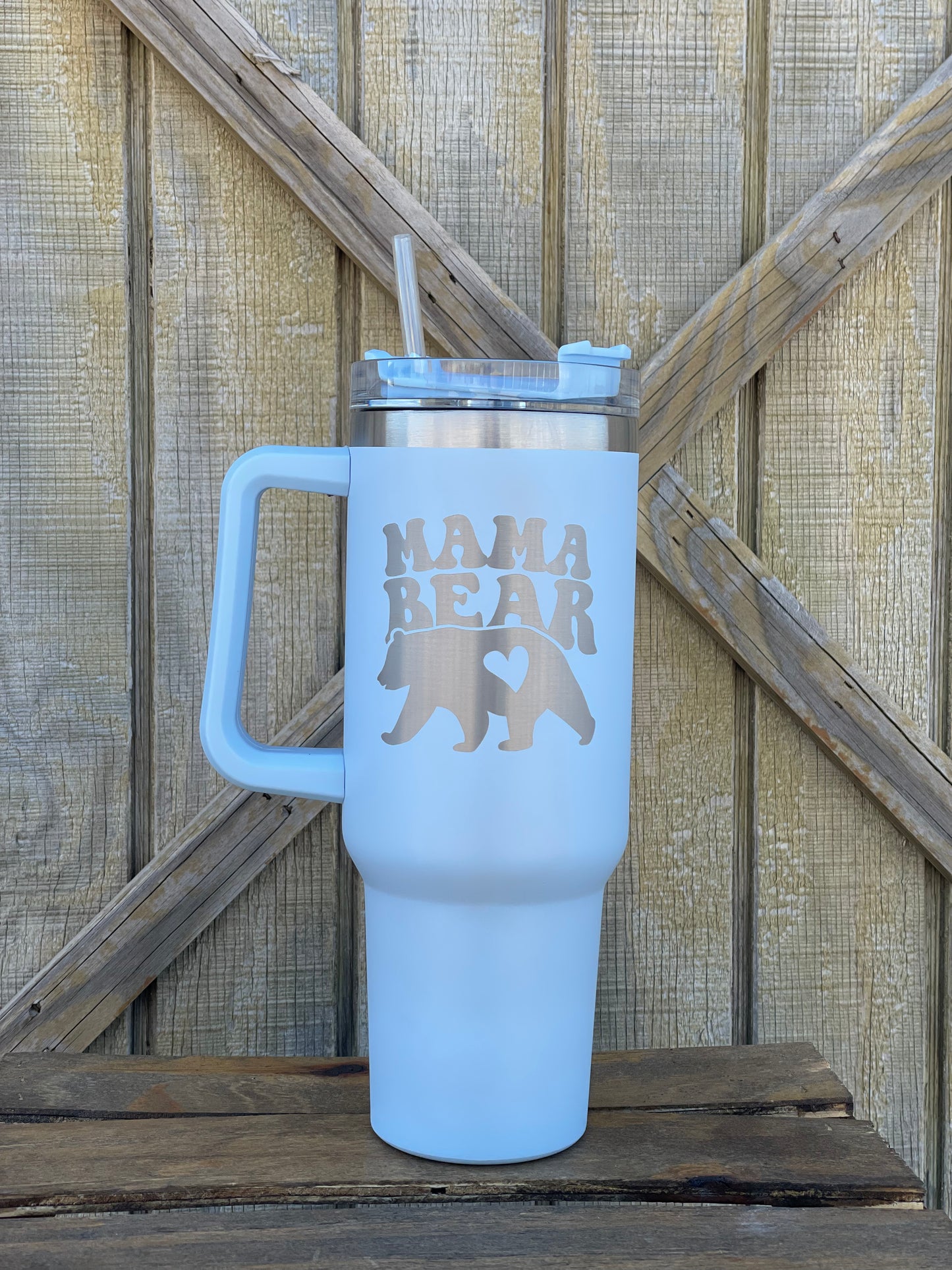 Handle Cup 40 oz with lid (Custom One Side Engrave)